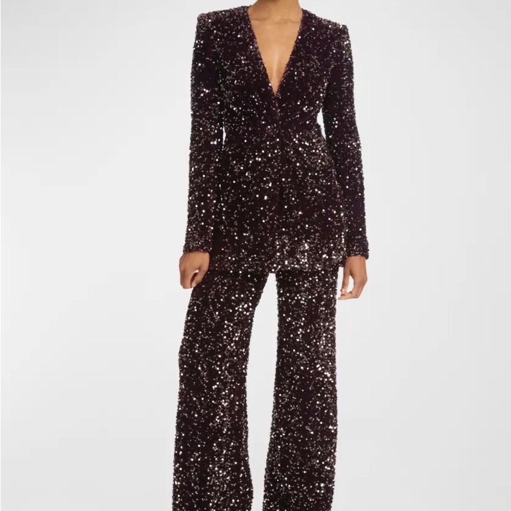 BADGLEY MISCHKA Sequin Blazer and Pant Set 8/10